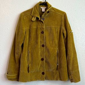 Sundance Oversized Button Zip Mustard Corduroy Jacket XS